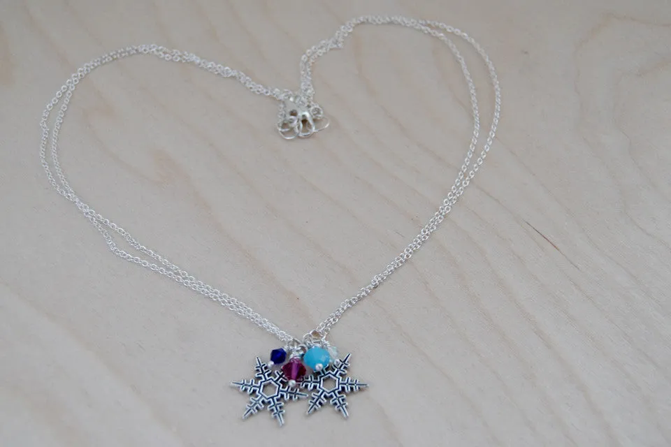 Snowflake Sisters BFF Necklaces | Anna and Elsa Best Friend Necklaces|  -TWO Necklaces-