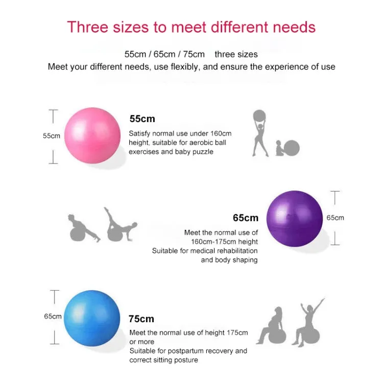 Thickening Explosion-proof Big Yoga Ball Sport Fitness Ball Environmental Pregnant Yoga Ball, Diameter: 65cm(Purple)