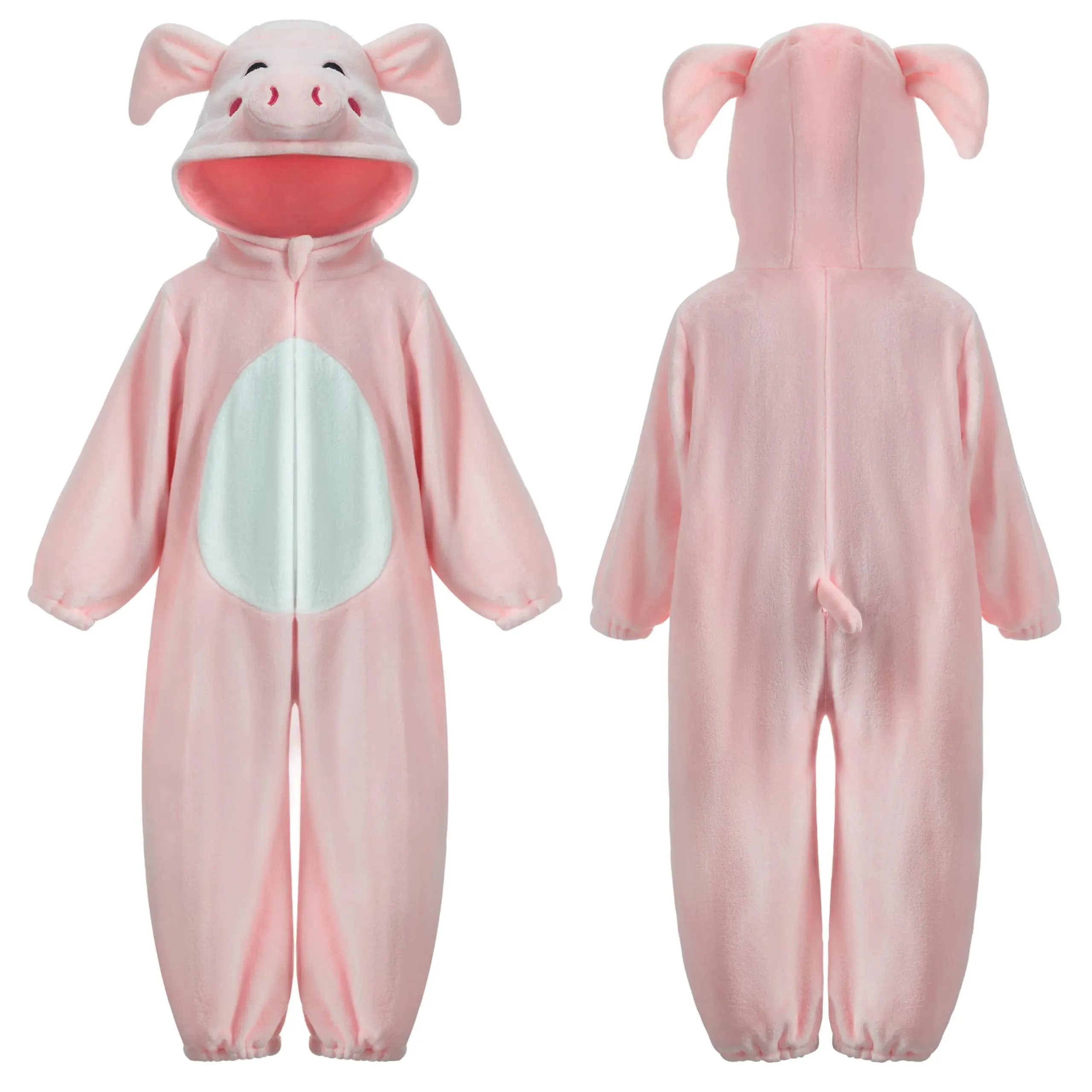 Unisex Baby Piggy Outfit Pink Animal Costume One-piece Pajama