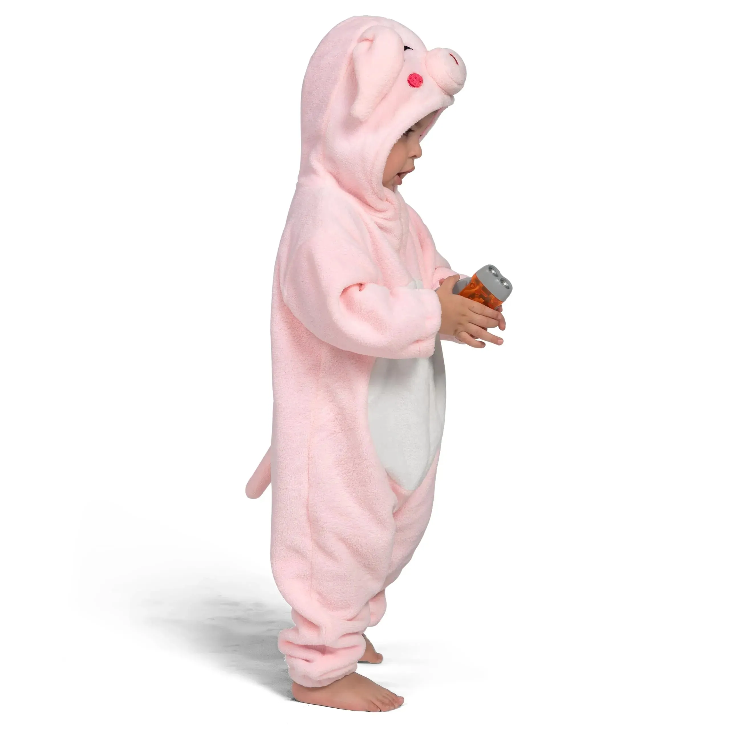 Unisex Baby Piggy Outfit Pink Animal Costume One-piece Pajama