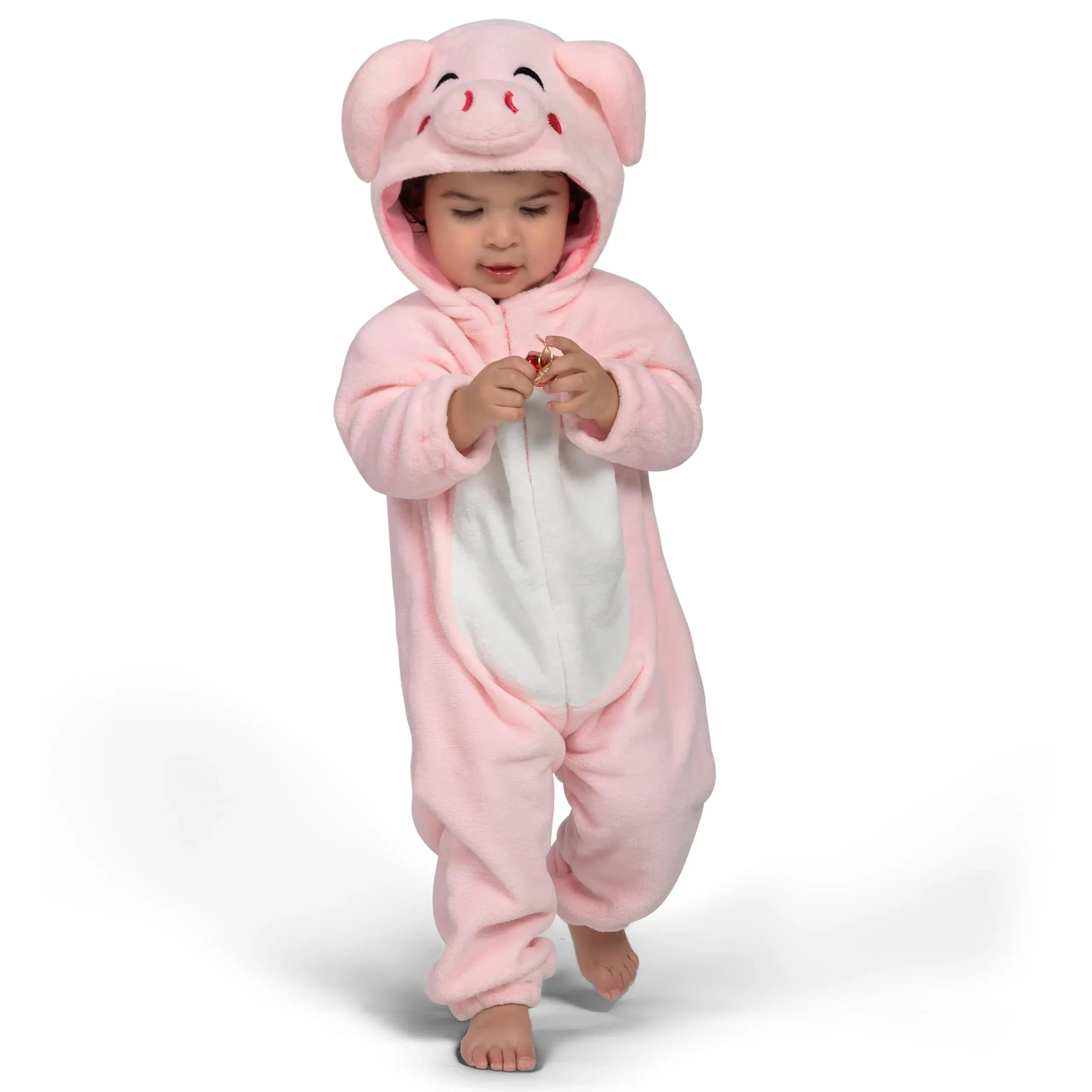 Unisex Baby Piggy Outfit Pink Animal Costume One-piece Pajama