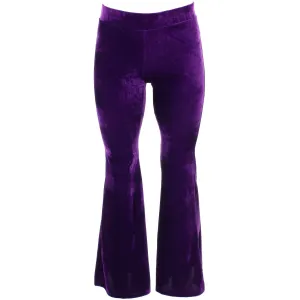 Velvet Flares Trousers - Purple