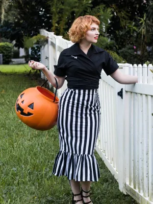 Veronica Black & White Striped Pencil Skirt by Ains & Elke StyleHaus