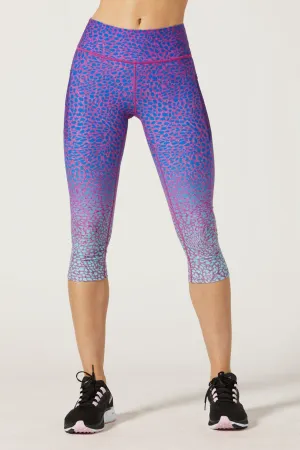 Wear It To Heart Nala High Waist Cropped Legging - Celsius Purple/Cyan