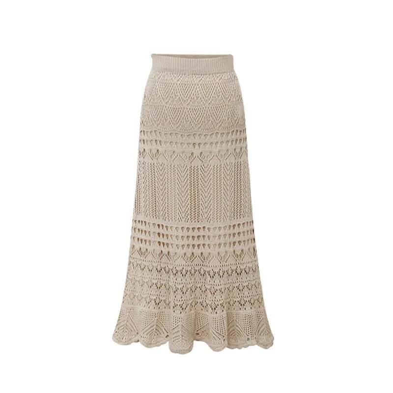 Women's High Waist Knitted Crochet Fashion Skirts